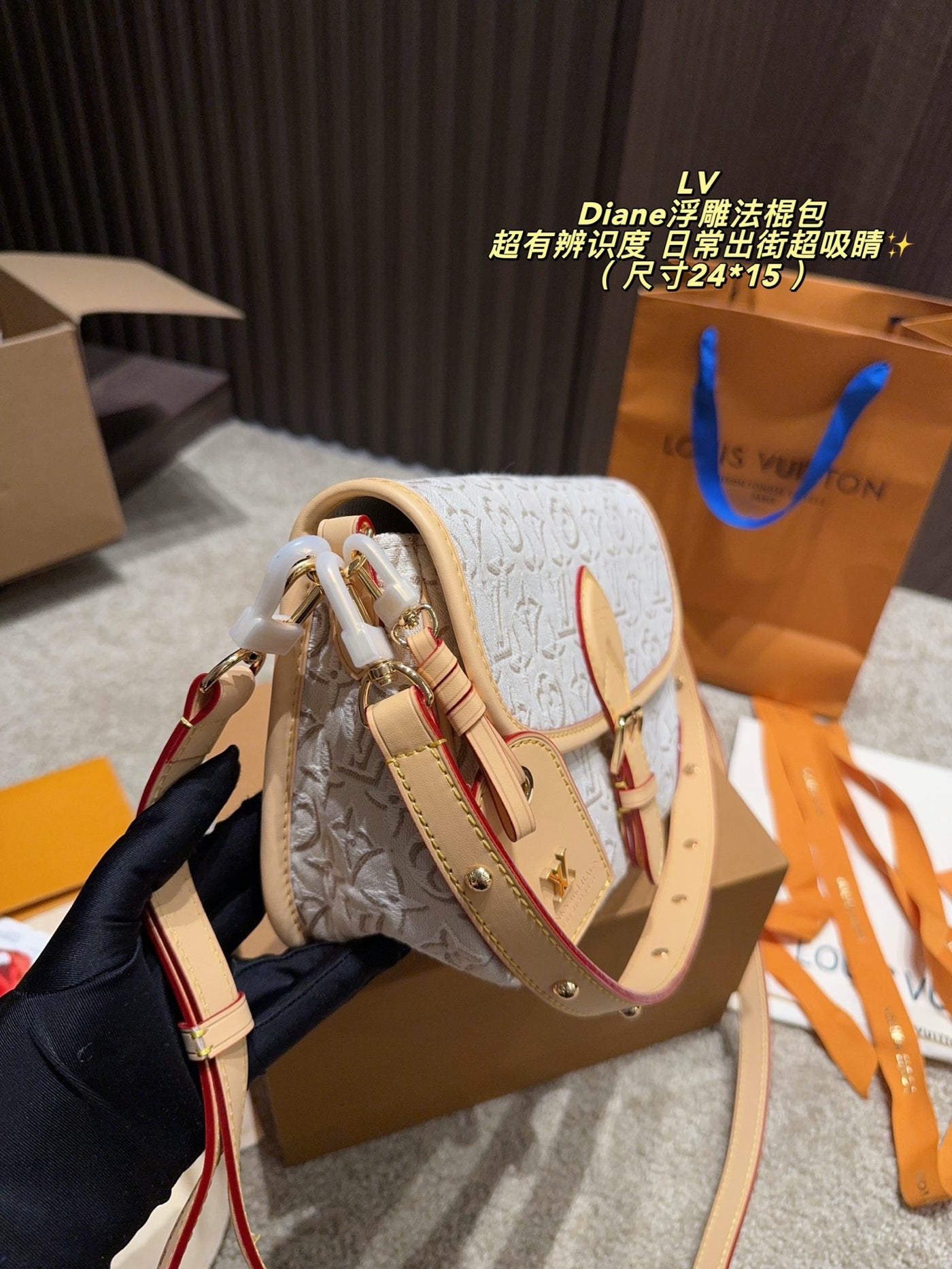루이 비통 다이앤 엠보싱 숄더백 14 상세 이미지 3